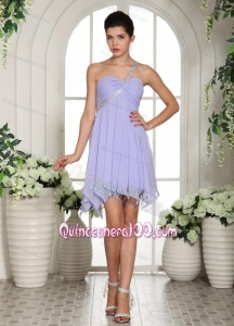Lavender Handkerchief Hem One Shoulder Chiffon For 16 Birthday Party Dress
