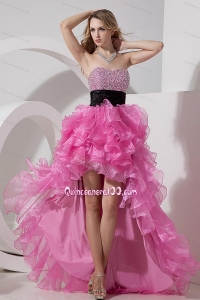 Rose Pink A-line / Princess Prom Dress Sweetheart 16 Birthday Party