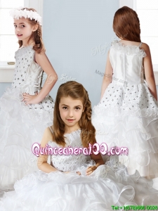 Fashionable Asymmetrical Neckline Mini Quinceanera Dress with Beading and Ruffles