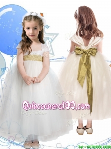 New Arrivals Square Cap Sleeves Mini Quinceanera Dress with Sashes