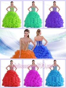 Ruffles Sweetheart Beading Dresses For a Quinceanera in Spring