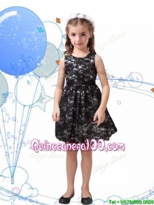 Romantic Scoop Black Mini Quinceanera Dress with Sashes and Lace