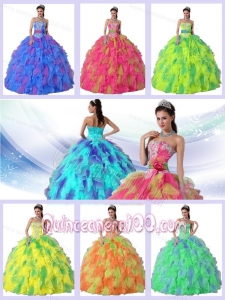 2014 Ball Gown Strapless Appliques and Sahes Sweet 16 Dresses for Party