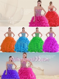 All Colors Ruffles Sweetheart Beading and Ruffles Dresses For a Quince in Sweet 16 Party