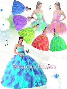 All Colors Strapless Sweet Sweet 16 Dresses with Appliques and Ruffles for 2014 New