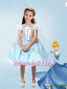 Edgy Knee Length Ball Gown Cinderella Flower Girl Dress with Appliques