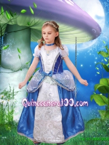 Fashionable A Line Bowknot and Embroidery Cinderella Flower Girl Dress
