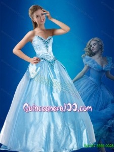 Dynamic Beaded Sweetheart Cinderella Quinceanera Dress in Blue