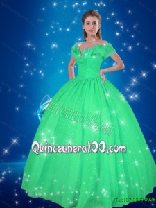 Simple Off the Shoulder Turquoise Cinderella Quinceanera Dresses