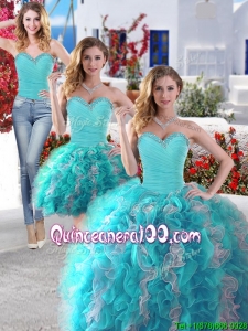 Best Selling Big Puffy Detachable Quinceanera Dresses with Beading and Ruffles