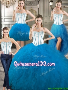 New Style Big Puffy Detachable Quinceanera Dresses with Beading and Ruffles