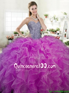 New Arrivals Beaded Bodice and Ruffled Quinceanera Dress in Organza