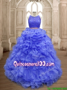 Latest Scoop Lavender Sweet 16 Gown with Beading and Ruffles