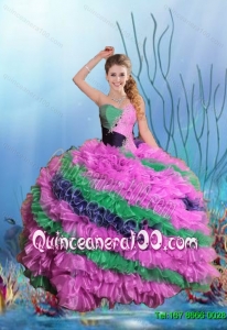 2015 Summer Comfortable Quinceanera Dresses with Beading and Ruffles