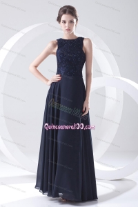 2014 Brand New Bateau Navy Blue Mother of the Dresses with Lace