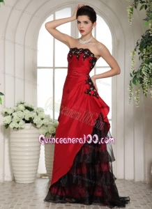 2014 Customize Appliques and Ruching Mother of the Dresses in Wine Red