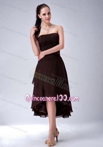 2014 Exclusive Princess Ruching Mother of the Dresses in Brown