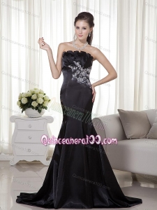 2014 Inexpensive Mermaid Appliques Mother of the Dresses in Black