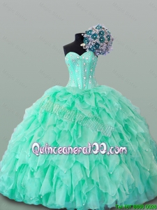 2015 Summer Beautiful Sweetheart Quinceanera Dresses with Beading and Ruffles