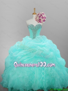 New Style 2015 Summer Sweetheart Beaded Quinceanera Dresses with Ruffled Layers