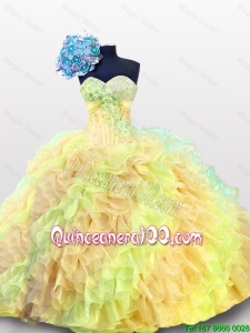 2016 Summer Perfect Multi Color Beading Quinceanera Dresses with Sweetheart