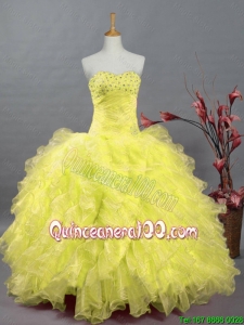 Elegant Sweetheart Quinceanera Dresses with Beading and Ruffles for 2015 Summer