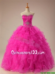 2016 Summer New Style Sweetheart Ball Gown Sweet 16 Dresses in Hot Pink