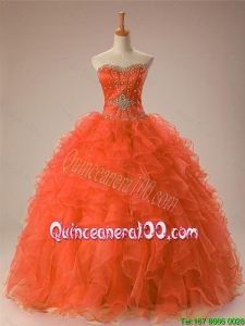 New Arrival 2016 Summer Sweetheart Beaded Quinceanera Gowns in Organza