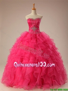 Pretty Sweetheart Quinceanera Dresses with Beading and Ruffles for 2016 Summer