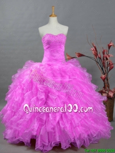 2015 Perfect Sweetheart Quinceanera Dresses with Beading and Ruffles