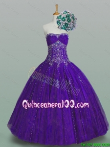 2016 Summer Top Seller Strapless Quinceanera Dresses with Beading and Appliques