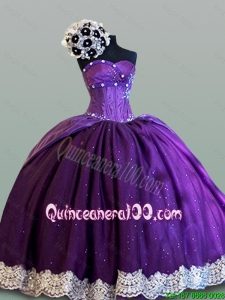 Beautiful Ball Gown Sweetheart Quinceanera Dresses with Lace for 2015 Fall