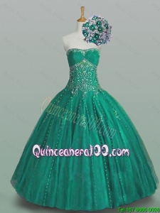 Luxurious 2016 Fall Strapless Quinceanera Dresses with Beading and Appliques