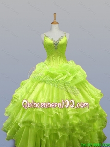 Luxurious Straps Quinceanera Dresses with Ruffled Layers for 2015 Fall