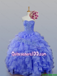 Pretty 2016 Summer Sweetheart Beaded Quinceanera Dresses with Ruffles