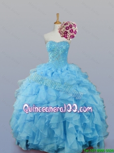 2015 Pretty Sweetheart Quinceanera Dresses with Ruffles