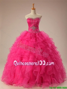 2016 Summer Top Seller Beaded Quinceanera Dresses with Ruffles in Organza