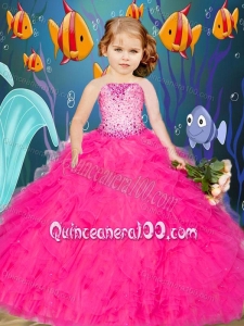 Newest Beading and Ruffles Hot Pink Little Girl Pageant Dress