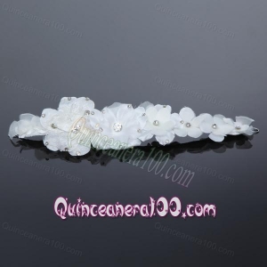 2014 Cheap White Lace Beading Hair Flower