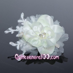Tulle and Lace Wedding Fascinators with Imitation Pearls
