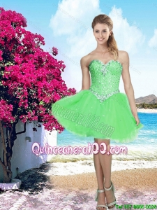2016 New Arrival Discount Spring Green Sweetheart Dama Dress with Beading