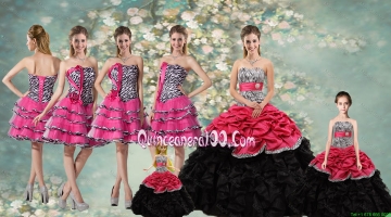 Perfect Zebra and Sash Quinceanera Dresses and Ruffled Layers Dama Dresses and Cute Strapless Little Girl Dresses