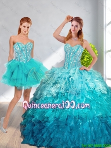 2016 Fall New Style Sweetheart Detachable Quinceanera Dresses in Multi Color