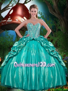 2016 Fall New Style Beaded and Ruffled Layers Quinceanera Dresses in Taffeta