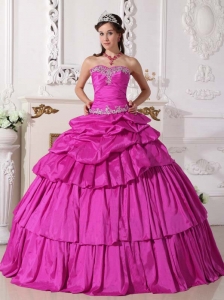Detachable Fuchsia Sweetheart Ball Gown Sweet Sixteen Dresses