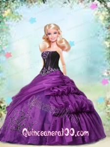 Purple Dress Made to Fit the Barbie Doll with Appliques