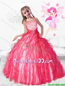2016 Beautiful Beaded Little Girl Pageant Dresses with Ruffles