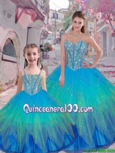 Classical Beaded Ball Gown Matching Sister Dresses with Sweetheart