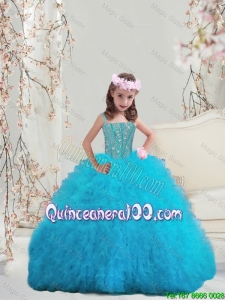 Perfect Beaded and Ruffles Spaghetti Little Girl Pageant Dresses