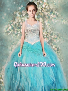 Perfect Straps Ball Gown Little Girl Pageant Dresses with Beading